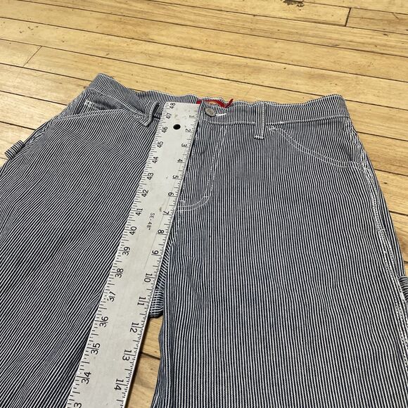 Dickies Hickory Stripe Carpenter Pants Women Juniors 5 27 Navy White Y2k Skate - Picture 7 of 16